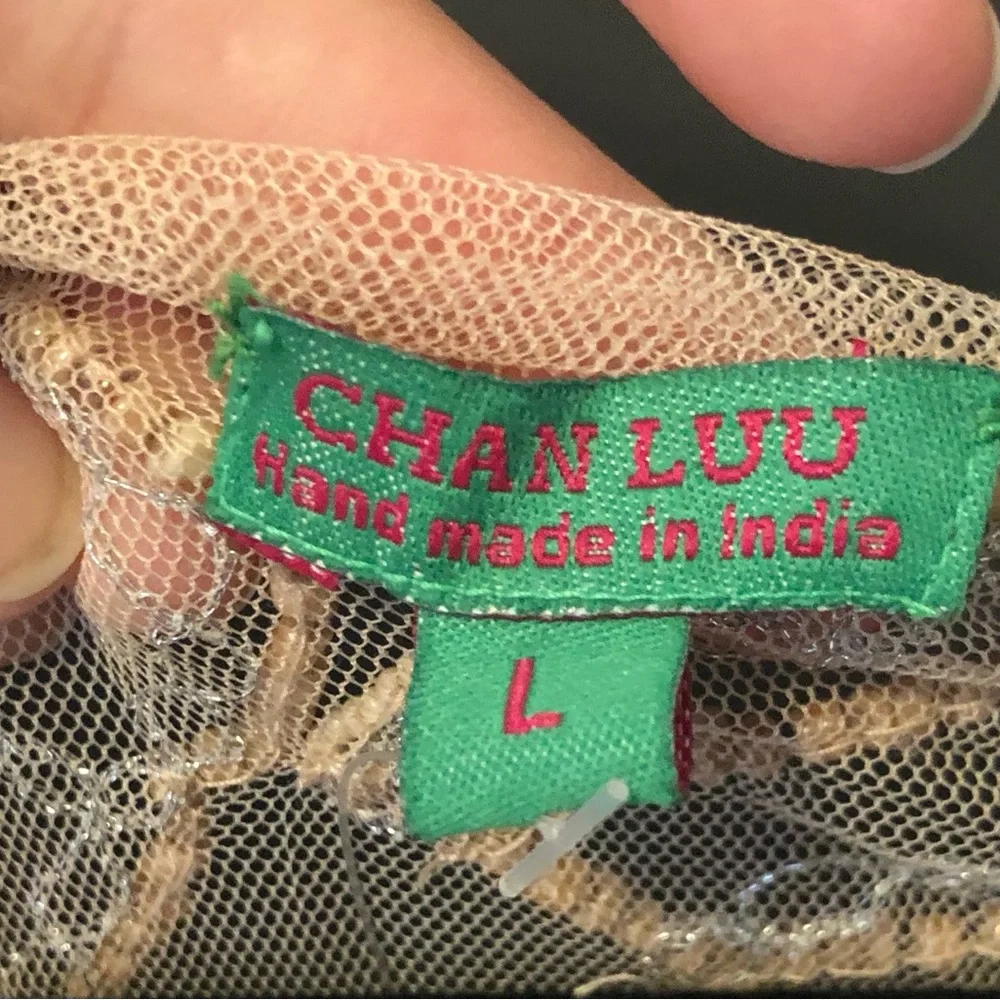 NWT Chan Luu handmade, beaded blouse in cameo rose-Size L, but fits smaller. - Picture 6 of 6